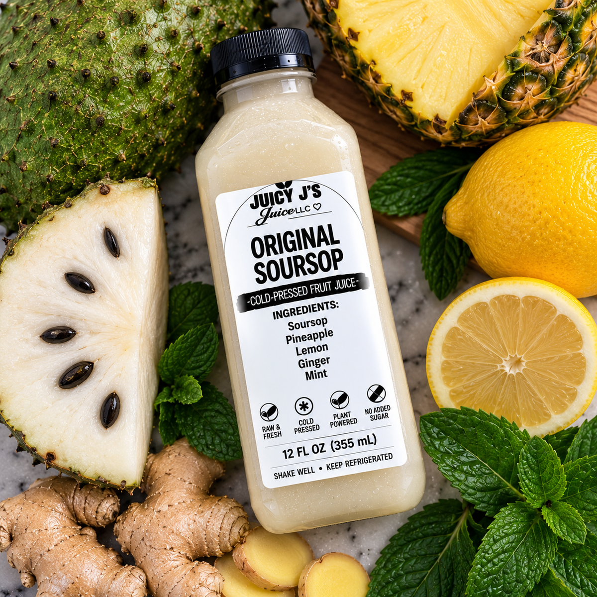 šæ ORIGINAL SOURSOP ā 12 OZ COLD-PRESSED JUICE
