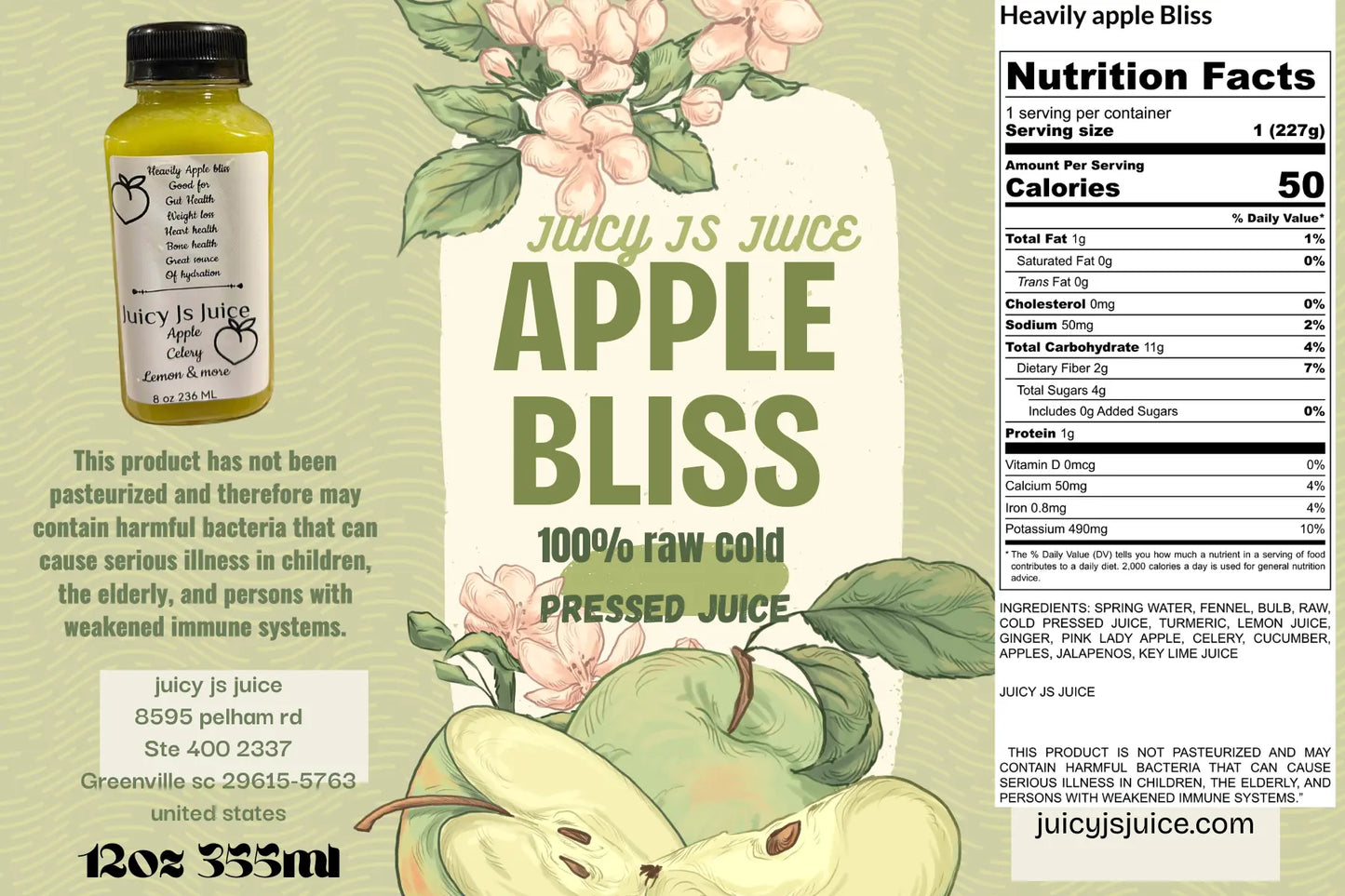 Apple Bliss Detox Juice Bundle Cold-Pressed Detox Juice Cleanse (6 pack bundle) 2 day juice cleanse - Juicy Js Fresh Juices