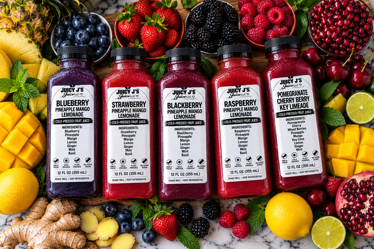 🍍 PINEAPPLE MANGO LEMONADE COLLECTION — 12 OZ
TROPICAL FRUIT. REAL BERRIES. FRESH CITRUS. COLD-PRESSED. 🥭🍋