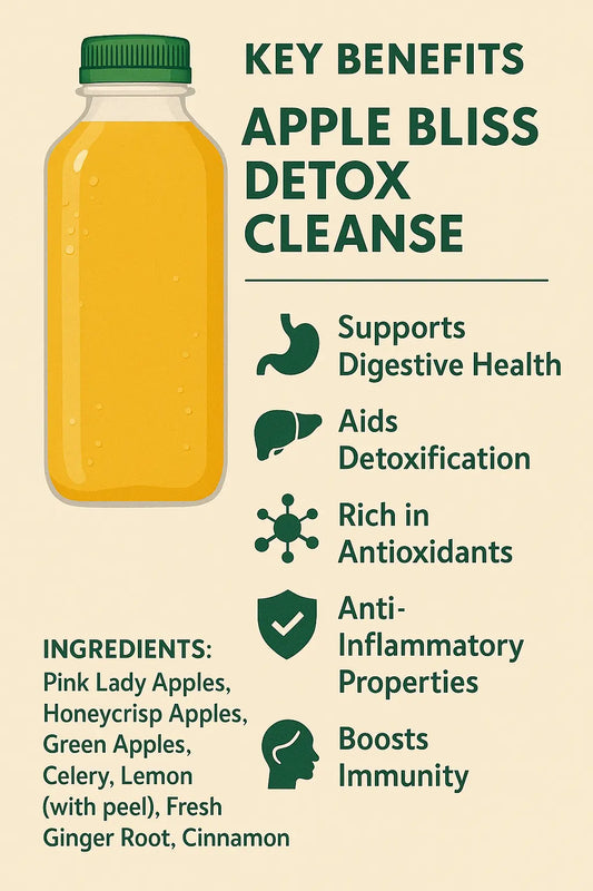 Apple Bliss Detox Juice Bundle Cold-Pressed Detox Juice Cleanse (6 pack bundle) 2 day juice cleanse - Juicy Js Fresh Juices