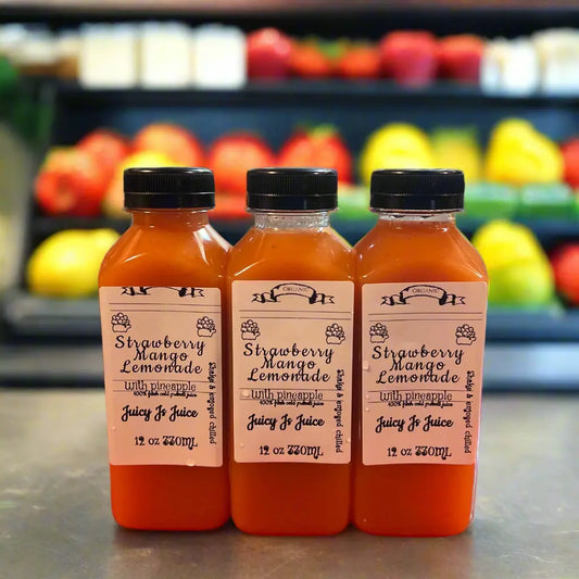 (3) pack Strawberry mango pineapple lemonade detox juice bundle - Juicy Js Fresh Juices