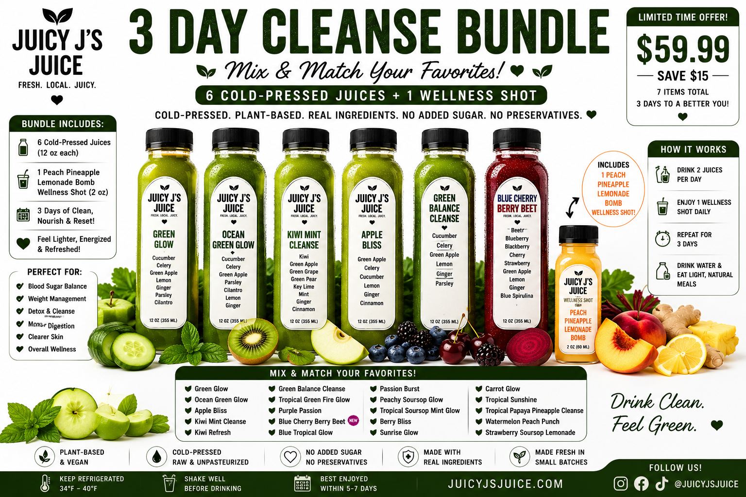 Green 3 day cleanse bundle