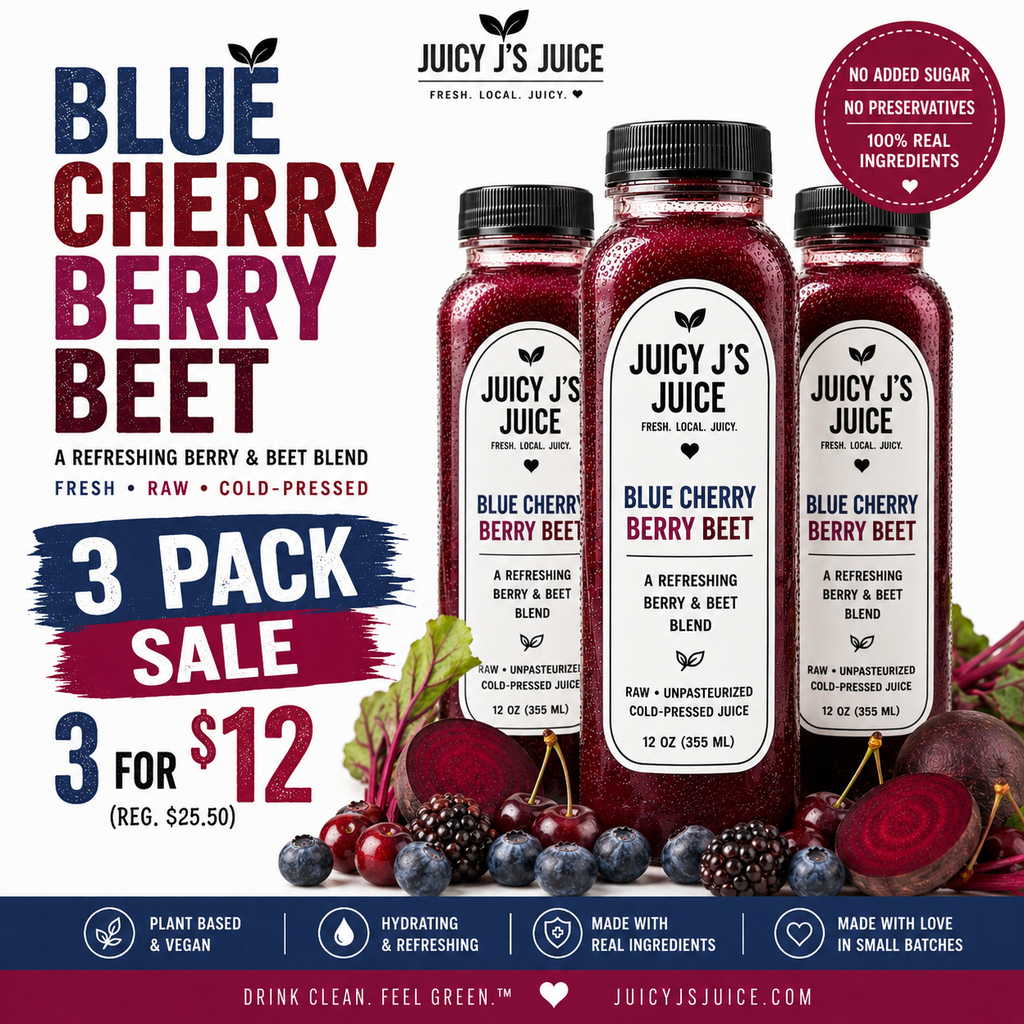 Blue cherry berry beet juice