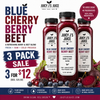 Blue cherry berry beet juice