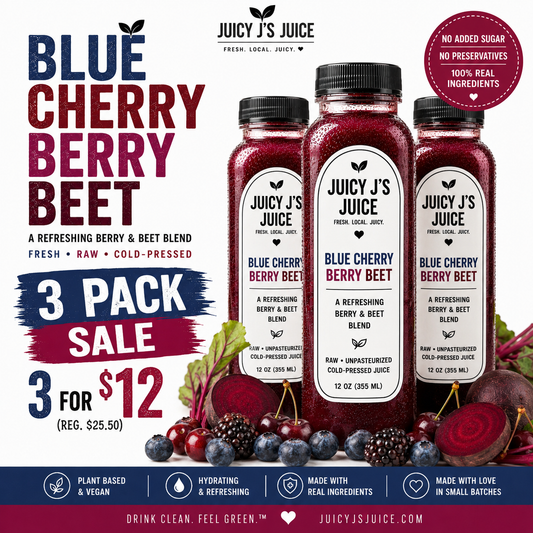 Blue cherry berry beet juice