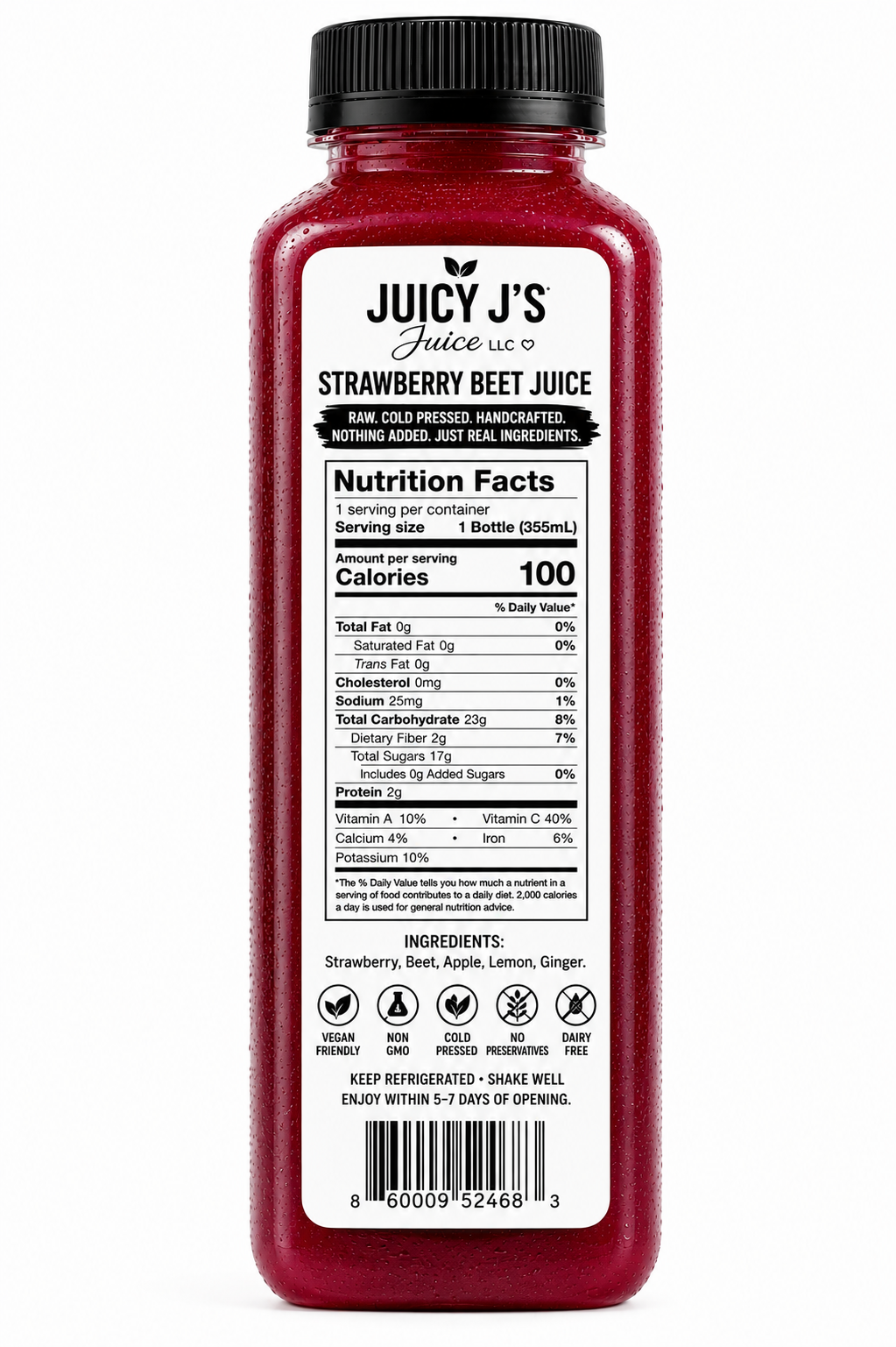 Blue cherry berry beet juice