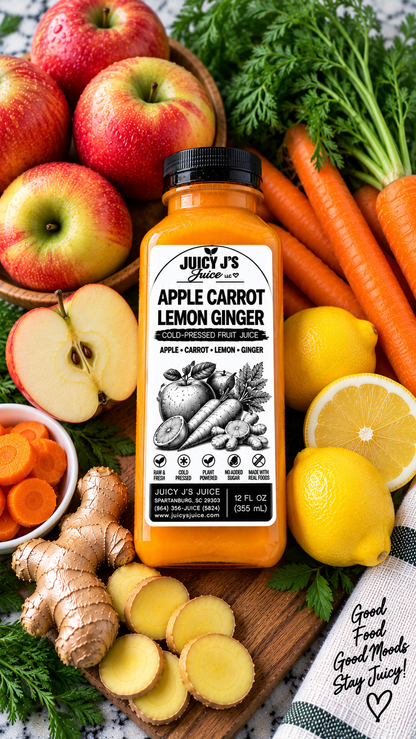 Apple carrot lemon ginger juice
