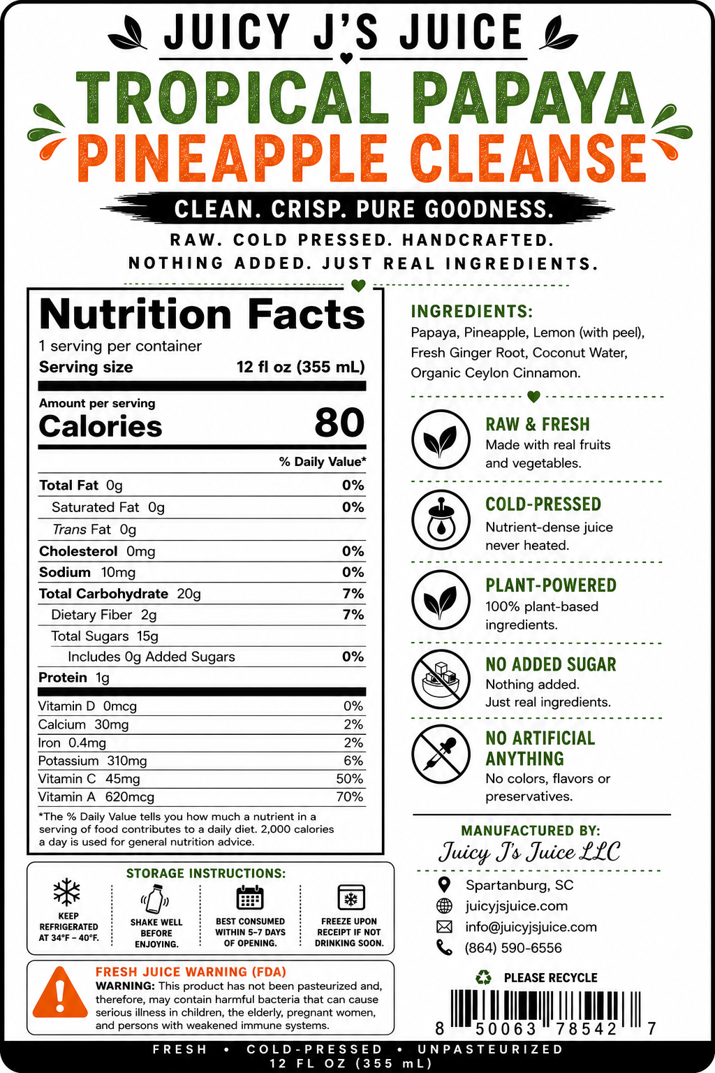 Tropical papaya pineapple cleanse