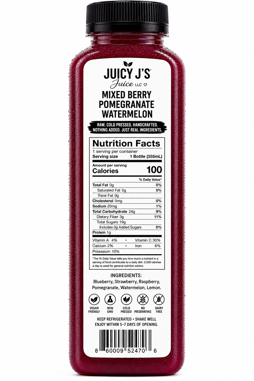 Blue cherry berry beet juice
