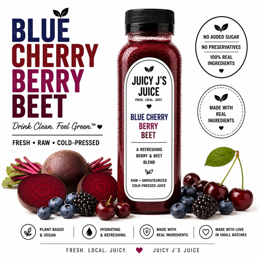 Blue cherry berry beet juice