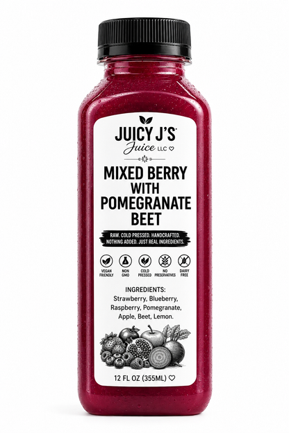 Blue cherry berry beet juice
