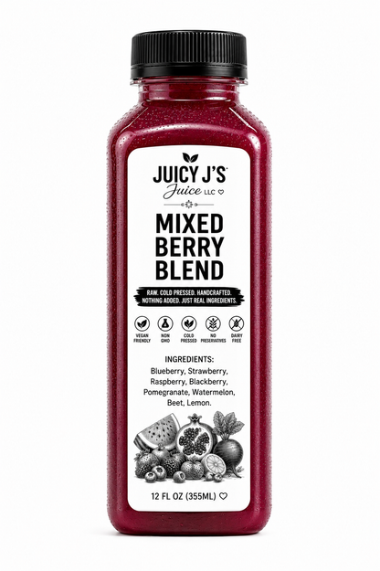 Blue cherry berry beet juice