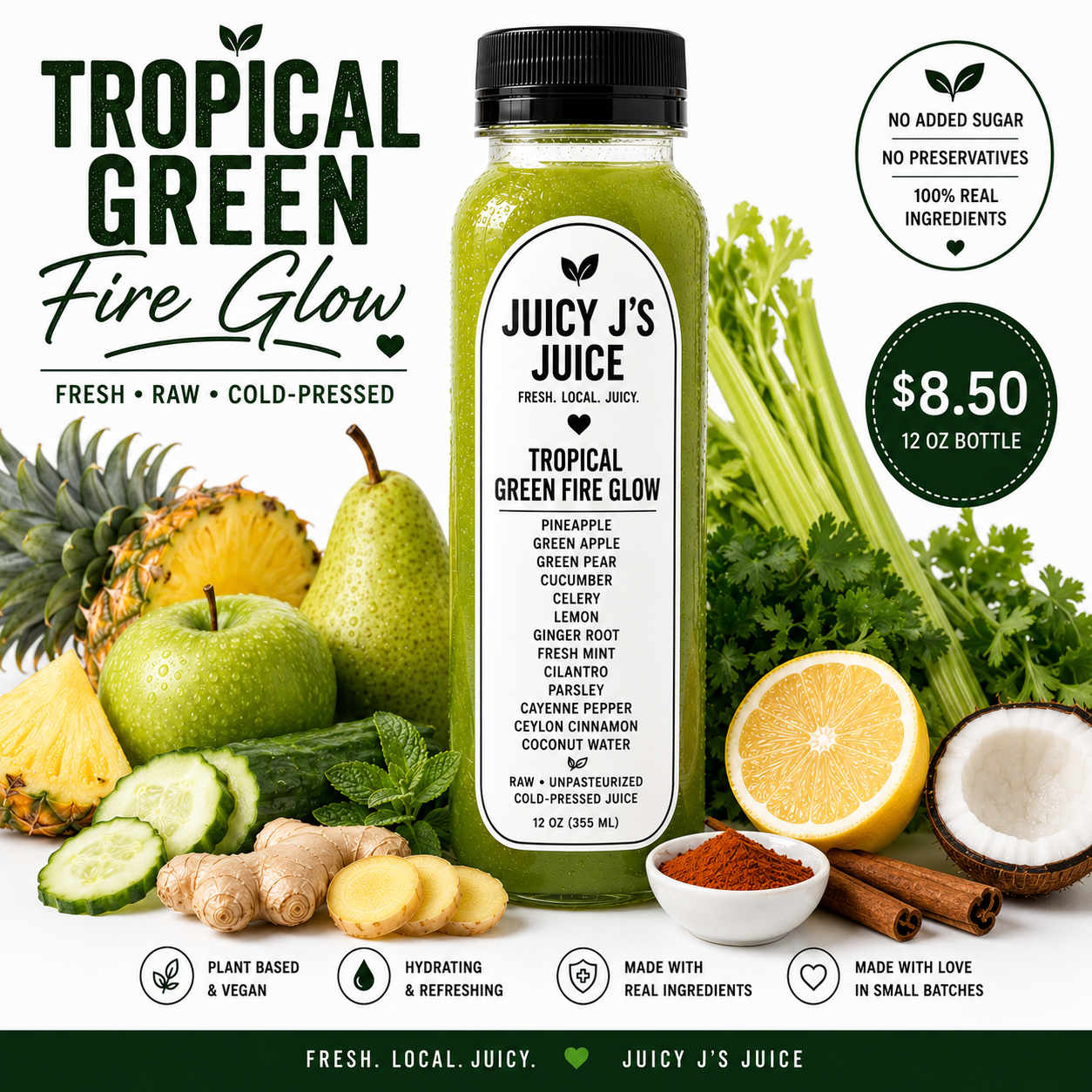 Tropical green fire glow