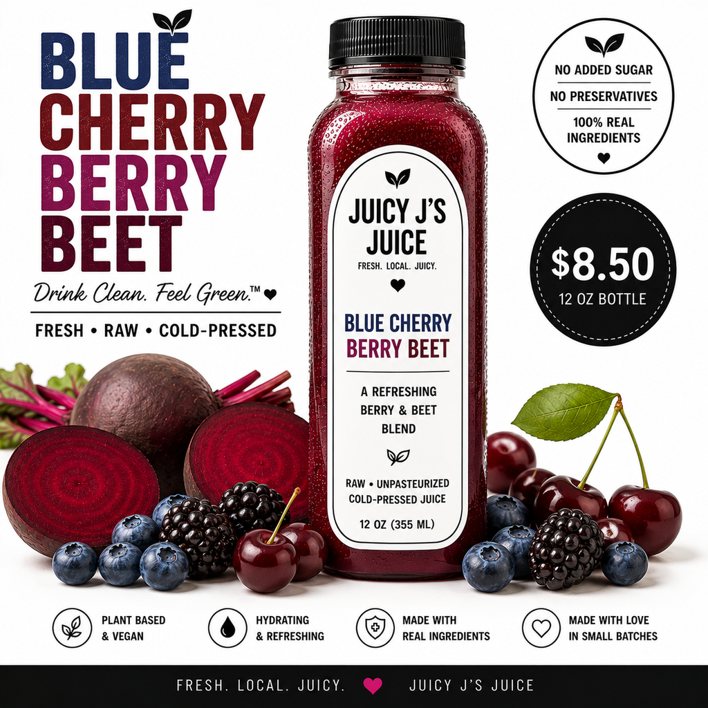 Blue cherry berry beet juice