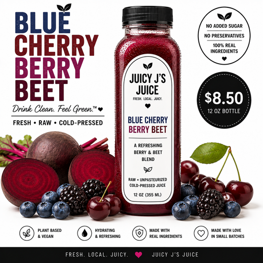Blue cherry berry beet juice