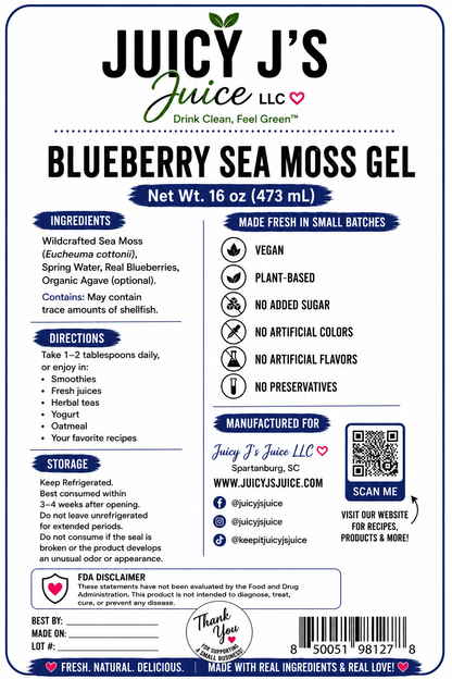 Blueberry sea moss gel