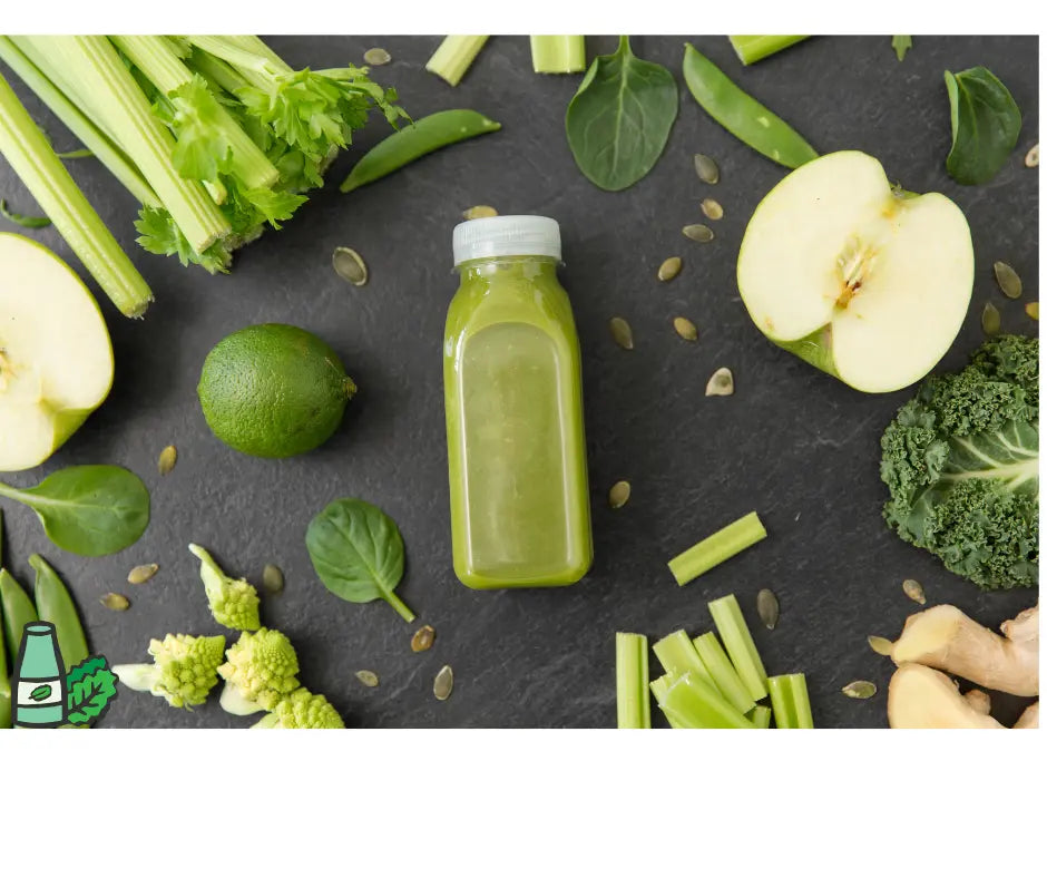 2 64 0z jugs Of Our Morning Greens with Herbs - Juicy Js Fresh Juices