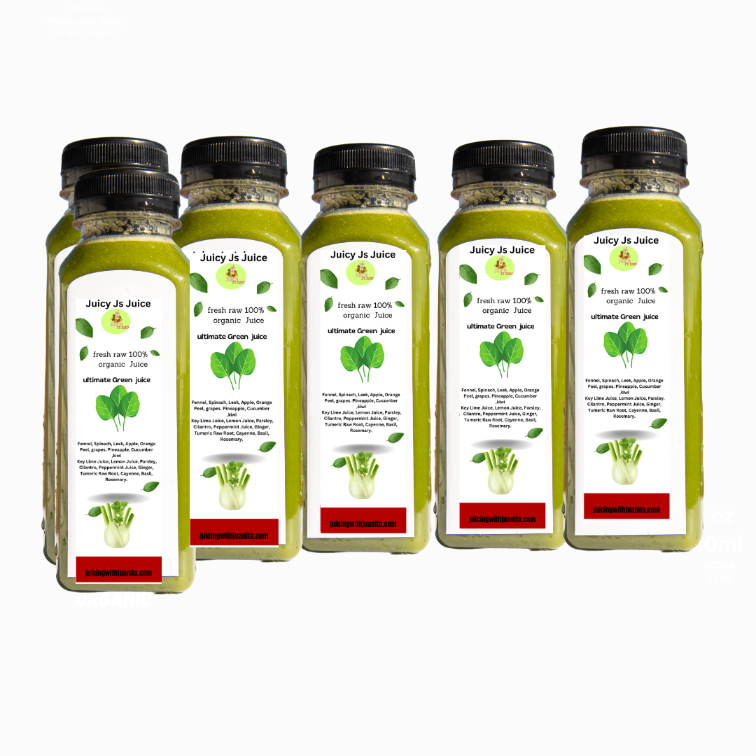 ultimate Green Juice all bundles comes with 3 ginger and turmeric wellness shots