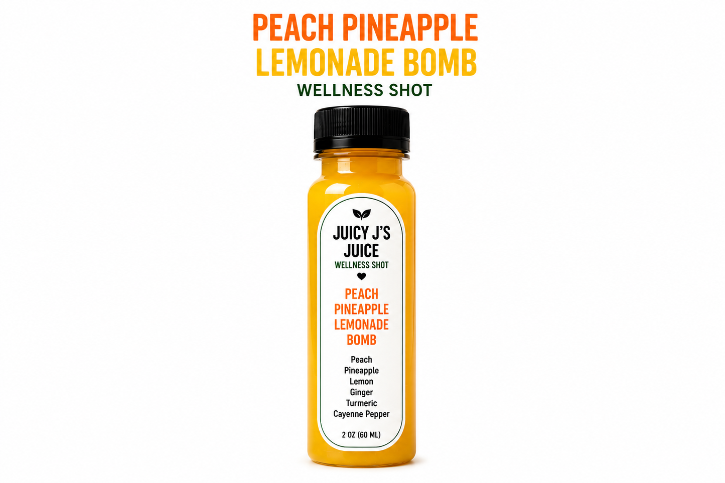 wellness shot in peach and pineapple lemon