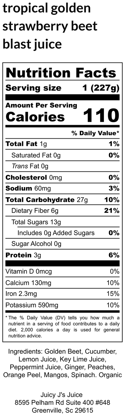 Tropical Strawberry golden beet juice